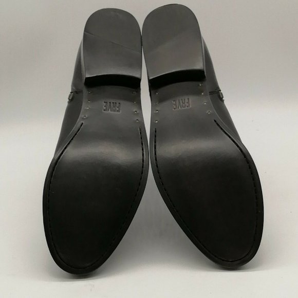 Frye Womens Melissa Stud Short Boots Black Leather Side Zip Block Heel 9.5M NEW - Picture 4 of 10